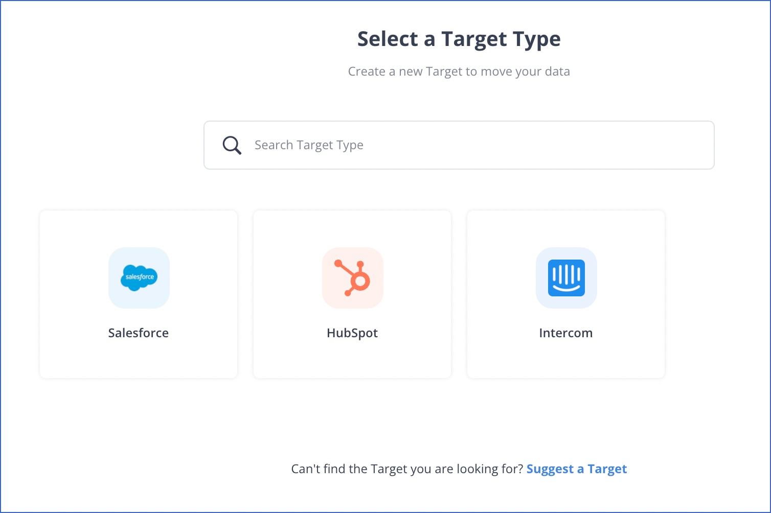 BigQuery to Intercom - Select Intercom as a Target